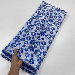 2024 High Quality African Nigerian Brocade Jacquard Lace Fabric Tulle French Lace Fabric For Wedding Party Women Dresses