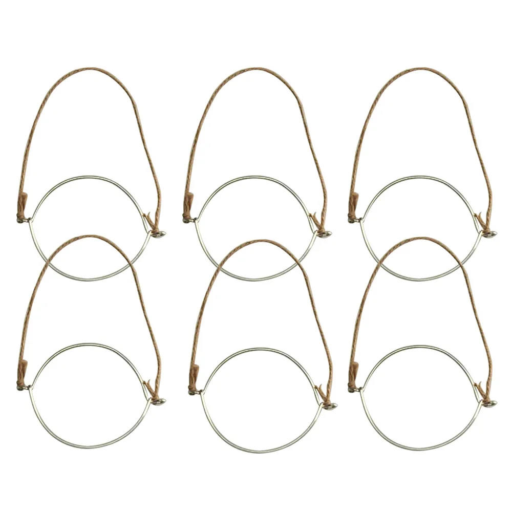 

6Pcs Mason Jar Rope Handles Rustproof Tinplate Easy Assembly for Regular Mouth Jars Kitchen Decor Plant Holder Outdoor