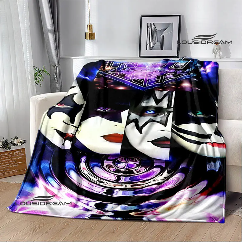 Kiss Band Printed Blanket picnic blanket Warm Blanket Flannel Home Travel Blanket throw blanket bed linings Birthday Gift