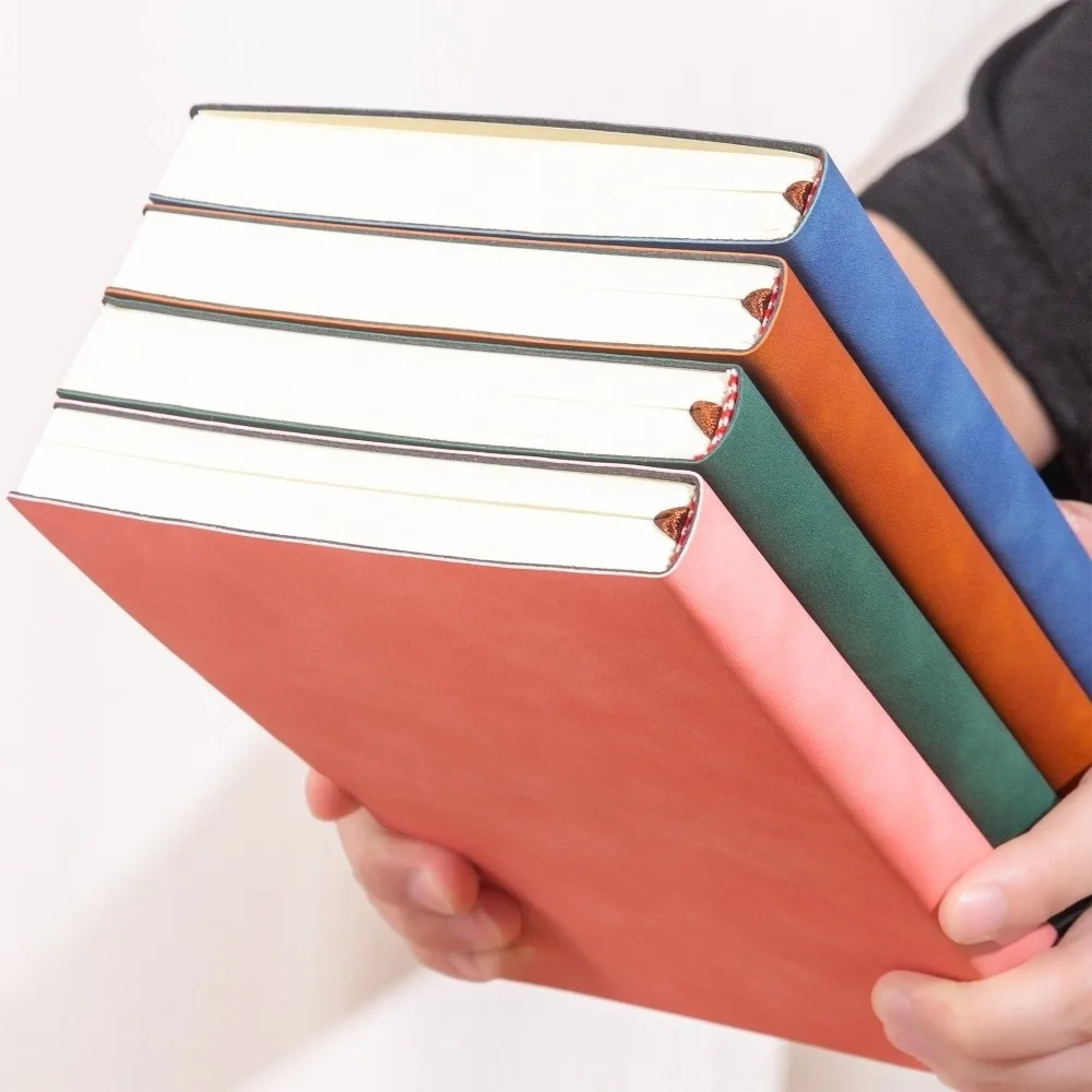 Elegant 360 Page Universal a5 Notebook Soft Leather Surface Business Memo Book Portable Simple Thick Notebook Students