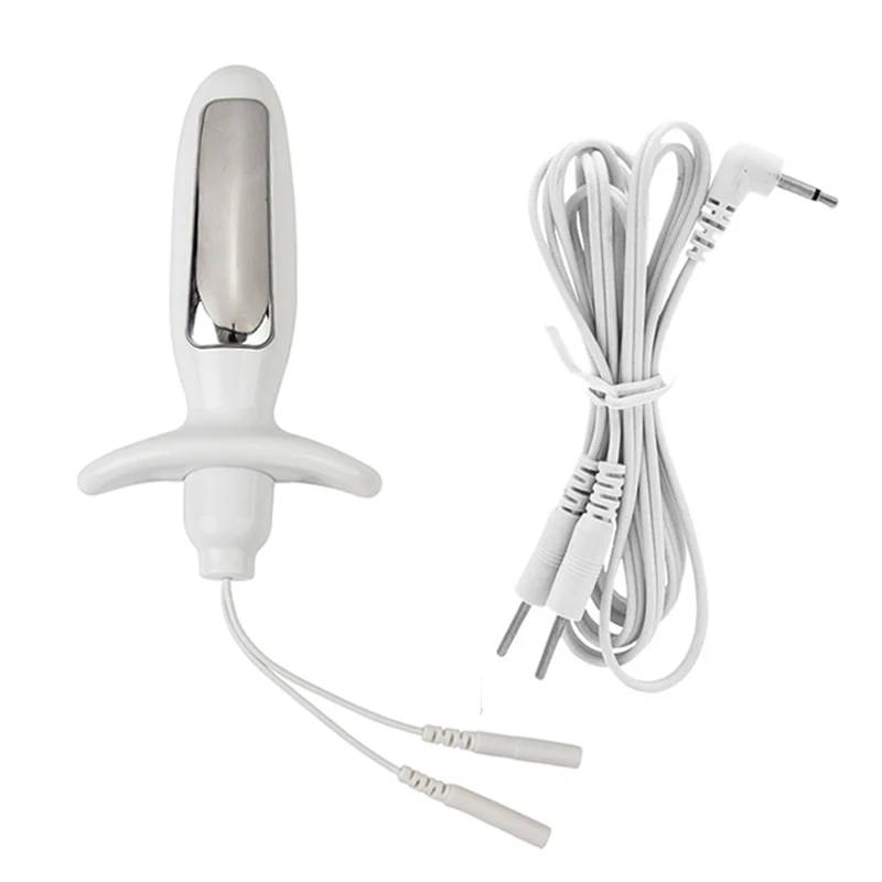 Electric Shock Estim Anal Beads Butt Plug Vaginal Electro Bi-polar Anal Plug Stimulator Medical Themed Massager Sex Toy