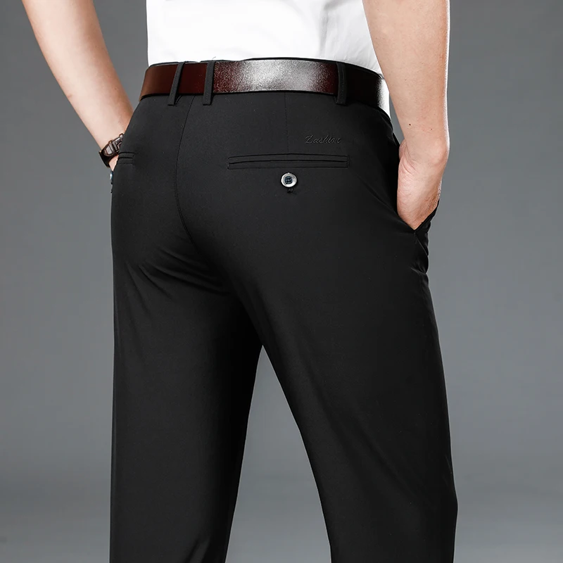 2025 autumn new style Male Pants Stretch Smart Casual Men\'s Trousers Office Quick Dry Suit Pant Korean Straight Pants