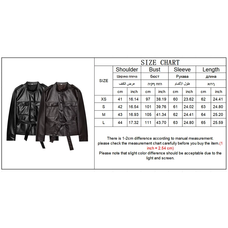 Guobioziy Women's Faux Leather Jacket 2026 Spring and Autumn New Arrival Solid Color Design French Casual Trendy Street Style