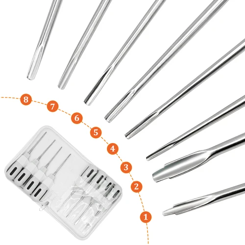 Imagen 2 del producto 8 Uds elevador Dental extracción de dientes pinzas de extracción de dientes elevador de raíz curvada de acero inoxidable herramientas quirúrgicas de dentista