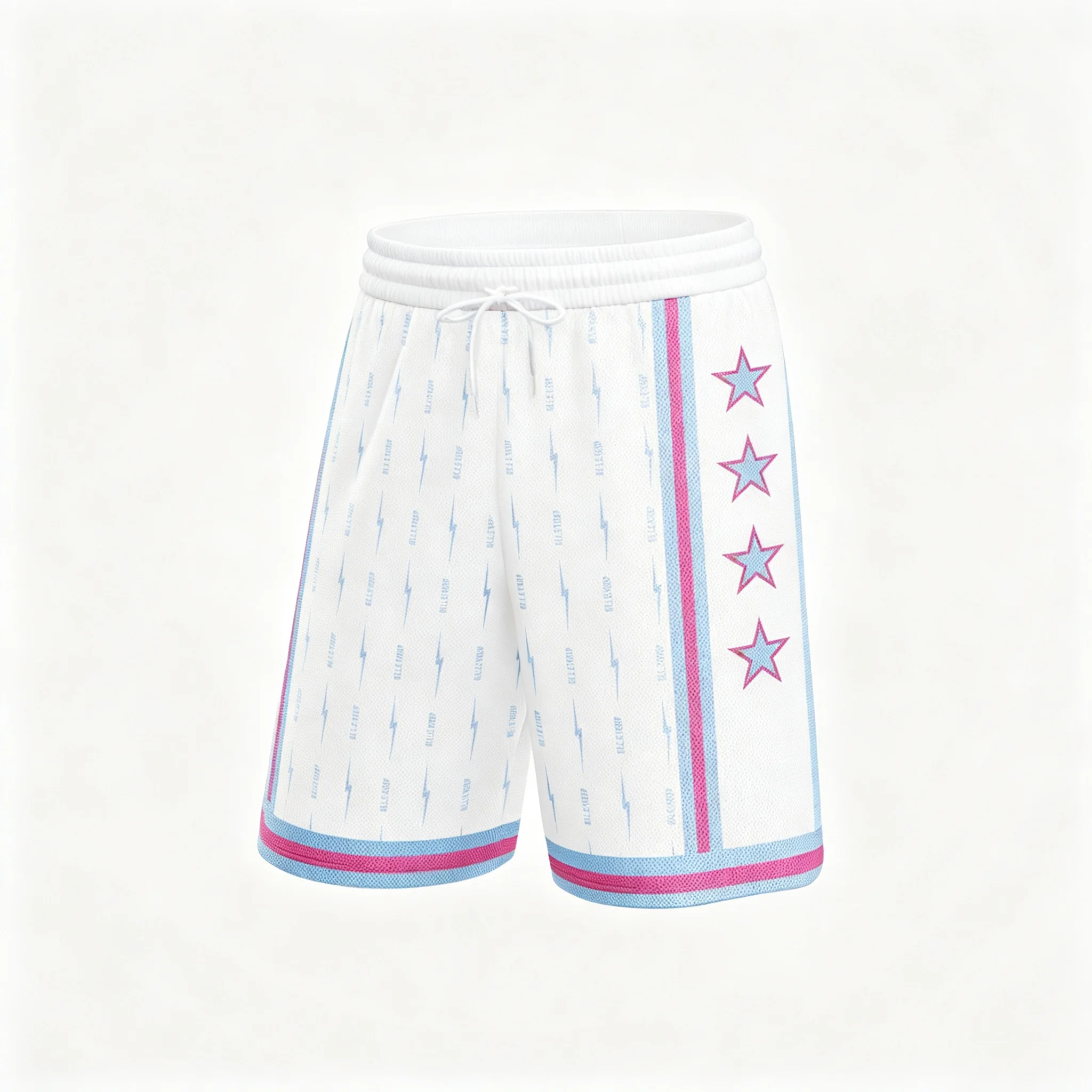 Side Four-star Striped Basketball Shorts Men Women Breathable Quick Drying Loose Quick Drying Trend Thin Vacation Shorts Moto