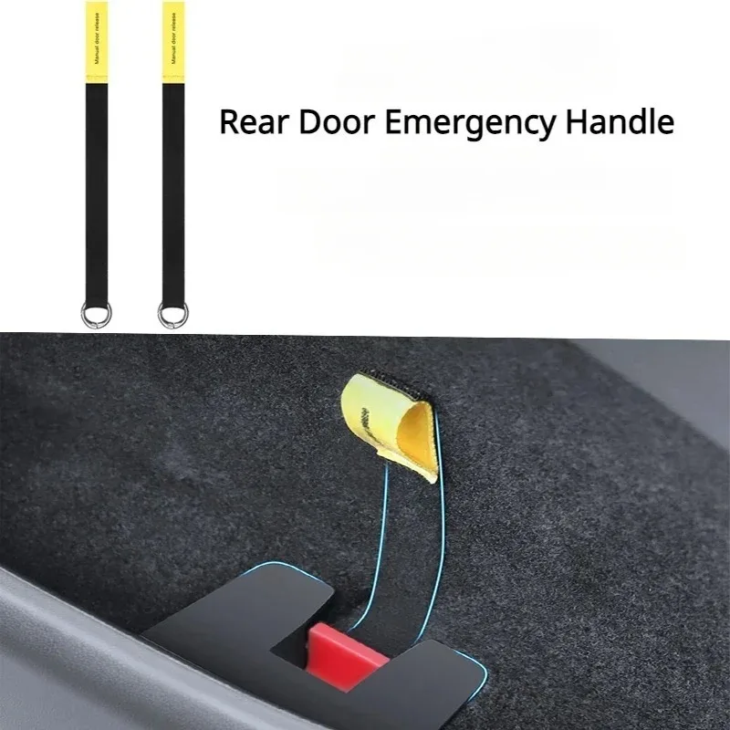 For Tesla Model 3 Highland Model Y Juniper Extended Emergency Door Handle Manual Release Safety Pull Rope Emergency Puller