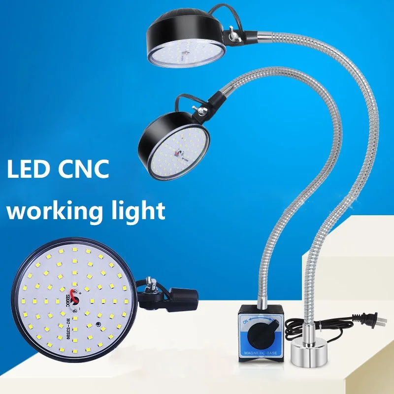 LED CNC ورشة عمل مصباح العمل مخرطة الضوء الصناعي 12/20 واط 110-220 فولت مرنة معقوفة قاعدة مغناطيسية مصباح لمنضدة العمل