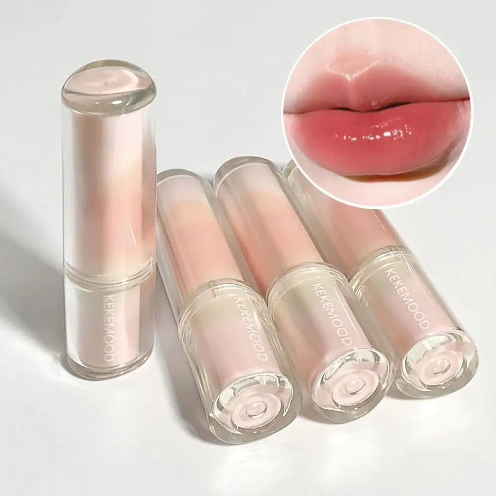 Jelly Mirror Lipstick, tubo redondo, impermeável, Clear Lip Glaze, doce, copo não-pegajoso, luz da água, Lip Gloss, 6 cores