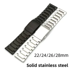 22mm 24mm 26mm 28mm Solid stainless steel watch strap Folding buckle watchband Universal bracelet Watch accessories for Fossil