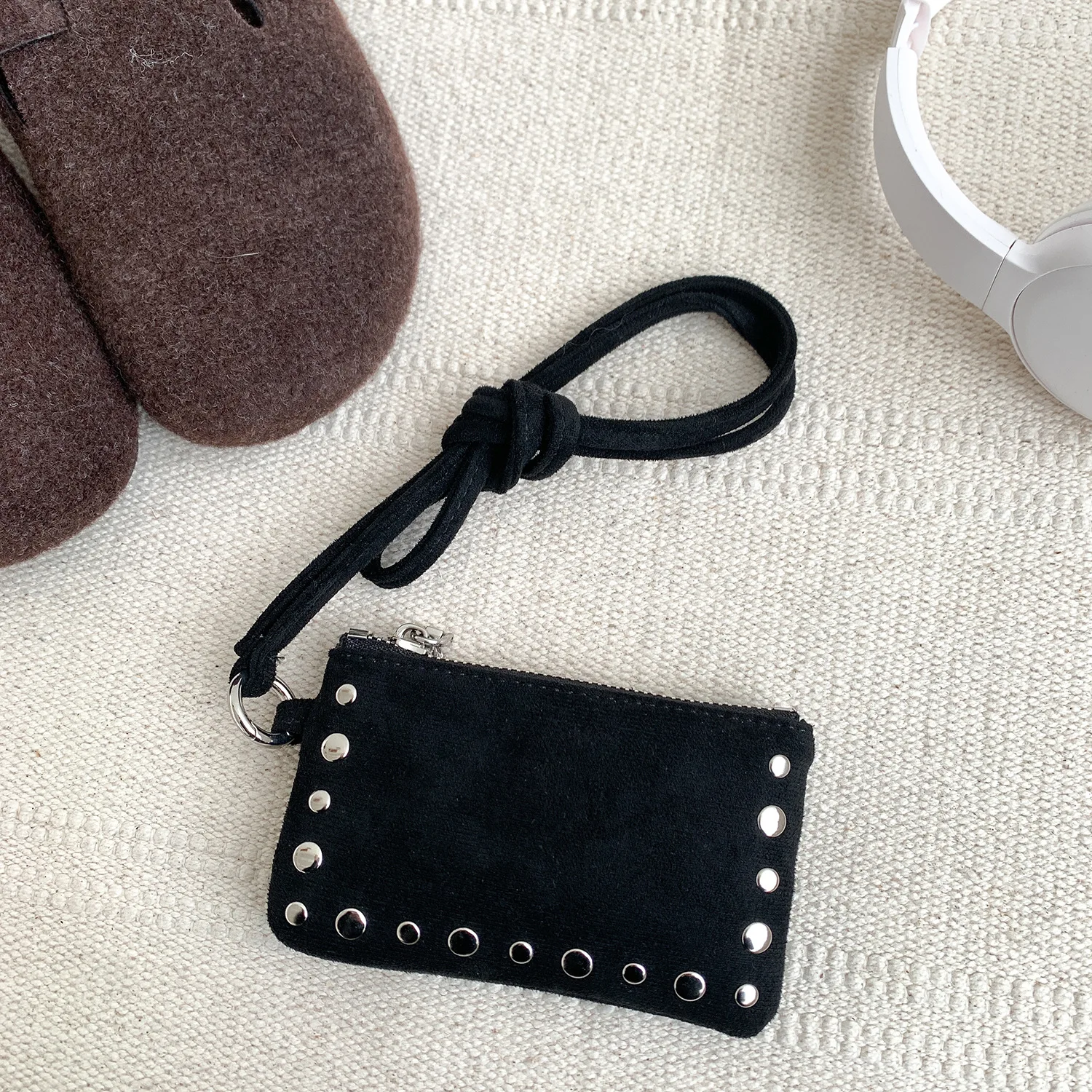 NEW Studded Shoulder Bag Mini Credit Card Holder Leopard Coins Purses for Women Handbag Wallet Rivet Pendant Crossbody Bags NEW