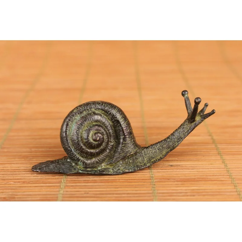 

Chinese bronze handmade snail statue figure collection Scene ornament