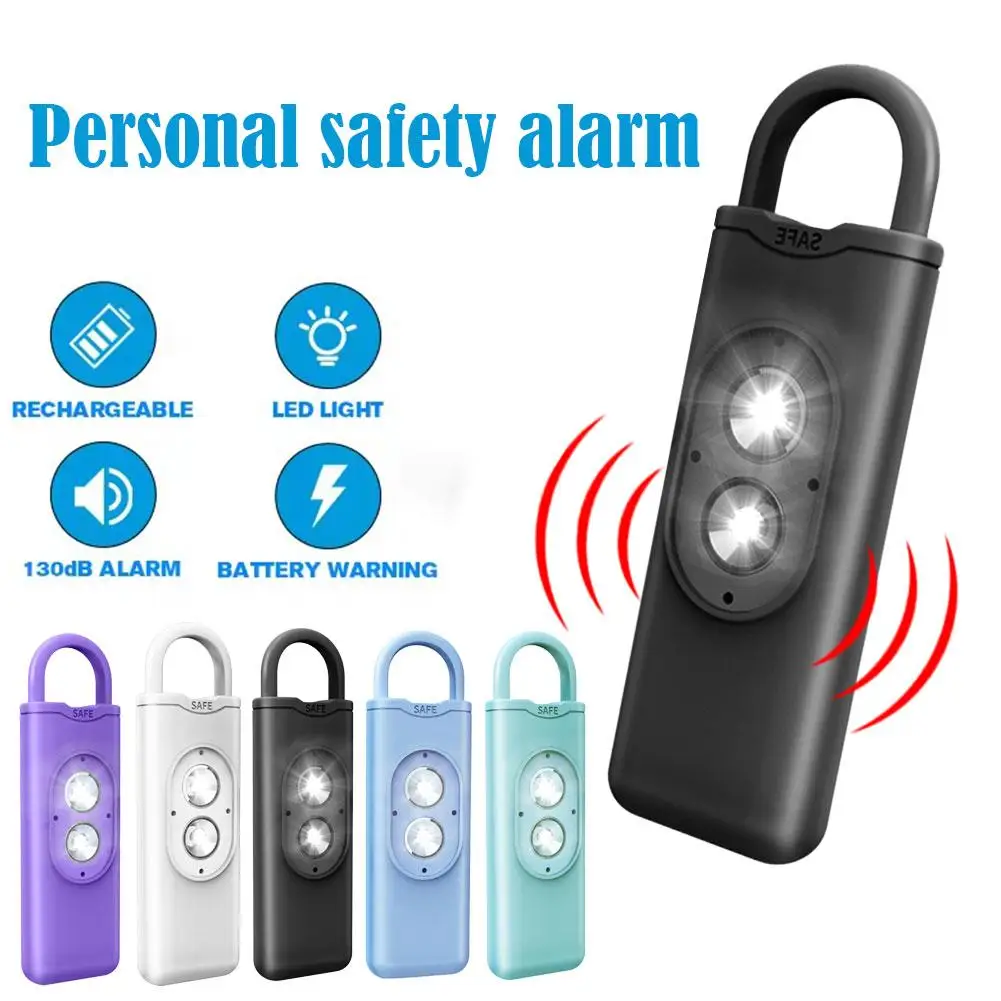 

1pcs Self Defense Personal Alarm for Women, Children, Elderly 130dB Siren Loud Rechargeable Keychain Alarm with LED Light