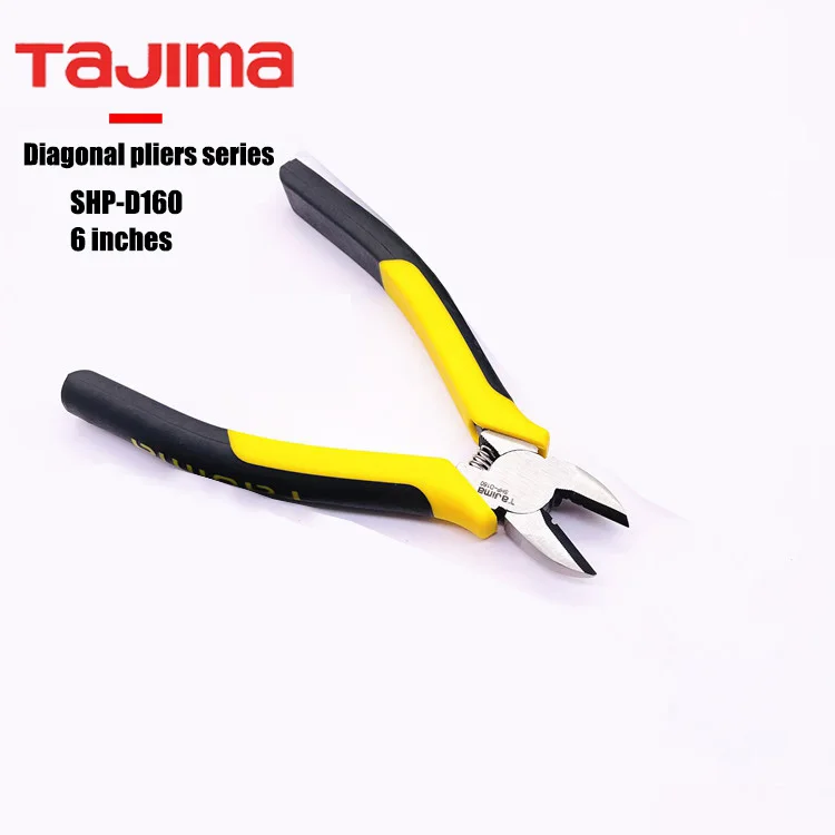 TaJima 6-inch diagonal pliers 160mm, industrial grade tool pliers for cutting iron and copper wires, hand tool 1202-0252