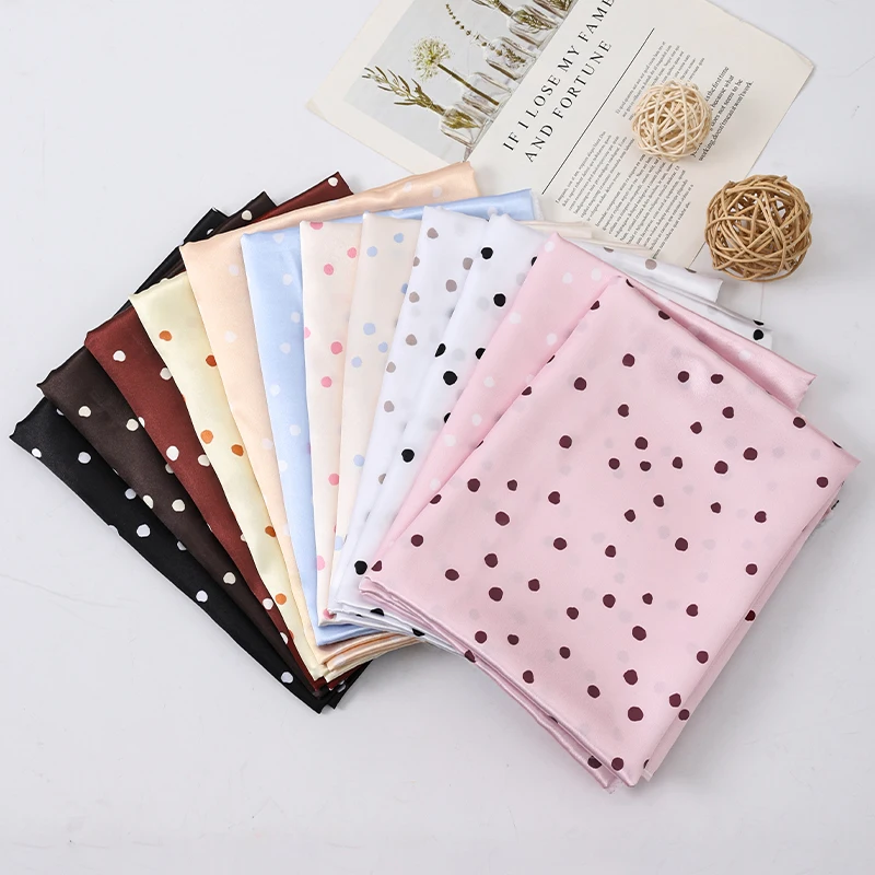 0.8cm Polka Dot Printed Satin Fabric for Dresses Clothing Lining Decorative Cloth Headwear Accessories DIY Sewing Material