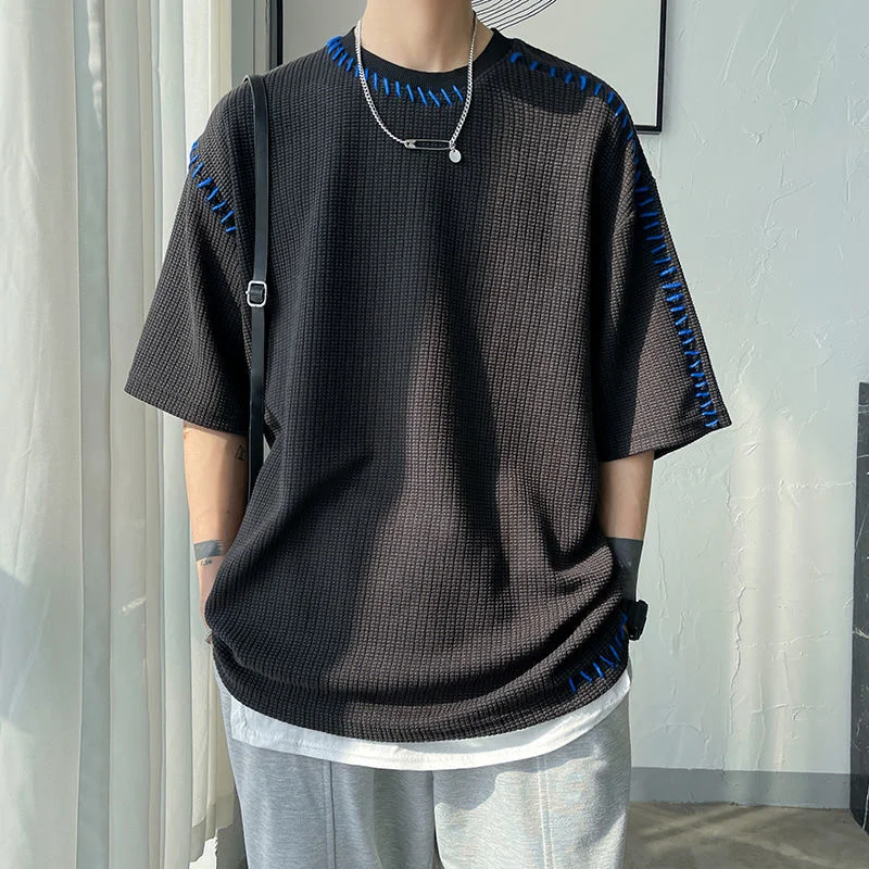 Magliette da uomo di qualità estiva maglietta Casual Harajuku manuale per uomo 2023 nuove magliette Oversize magliette a maniche corte da uomo