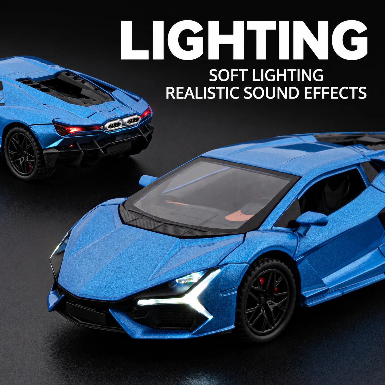 1:32 Supercar Alloy Diecast Model Toys Car Doors Opened with Sound Light Pull Back Miniature Vechies Home Decoration view 4