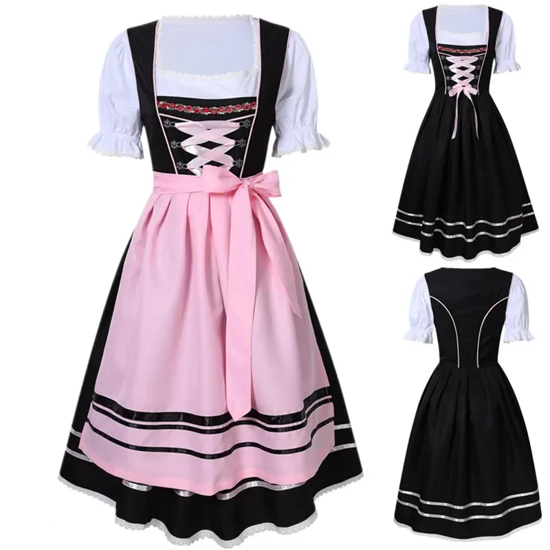 

Bavarian Dirndl Dress Women's Oktoberfest Costume Beer Maid Wench Outfit Beer Girl Cosplay Halloween Fancy Dress