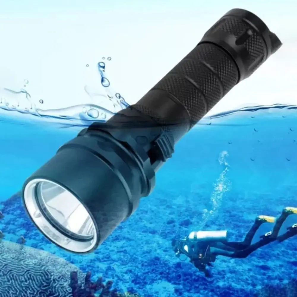 

High Power Diving Flashlight Hand Rope LED Light Professional Diving Light IP68 Waterproof Deep Sea Underwater Submarine Lights