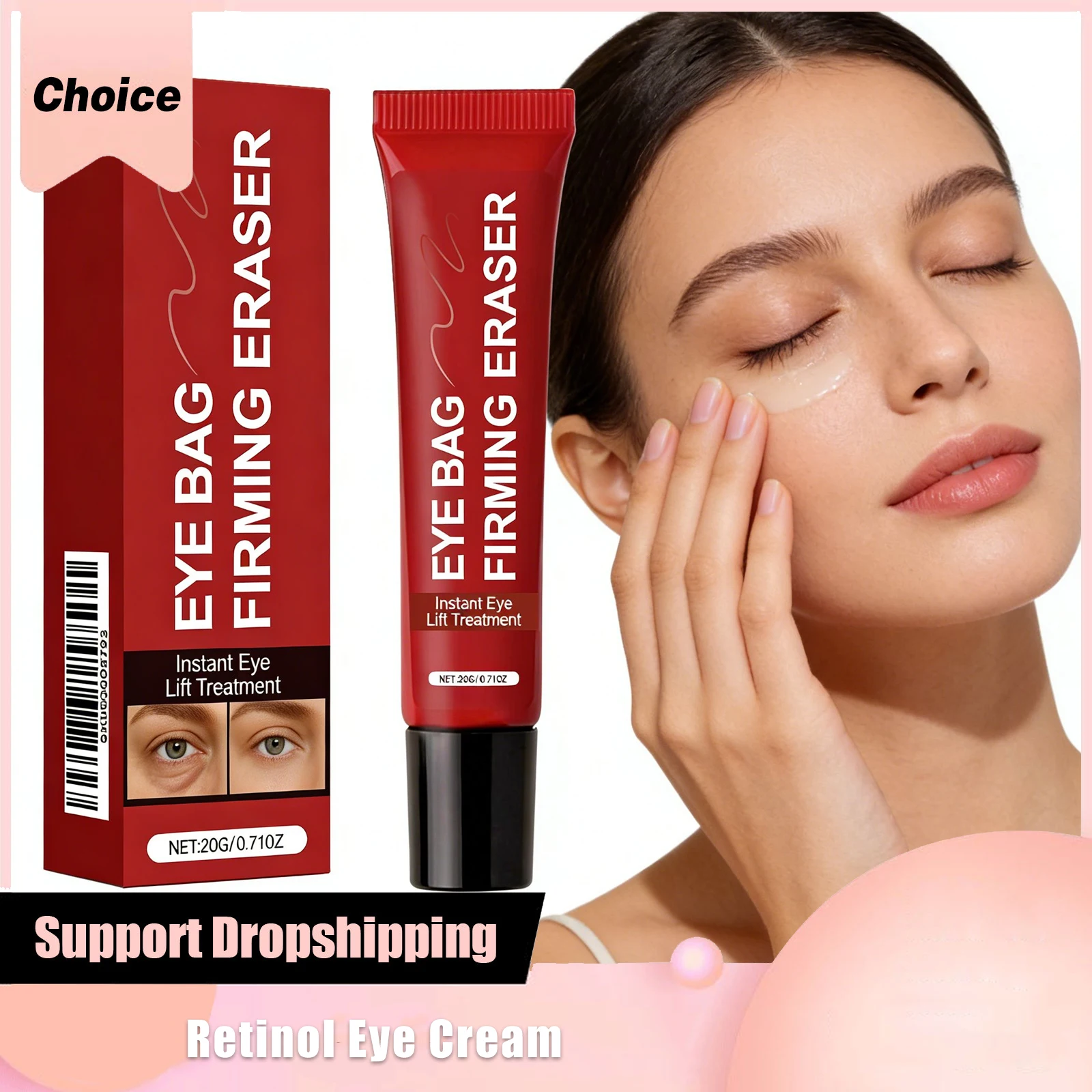 Retinol Eye Cream Anti Aging Wrinkle Firming Skin Fade Fine Line Dark Circles Puffiness Removal Moisturize Tighten Eye Bag Cream