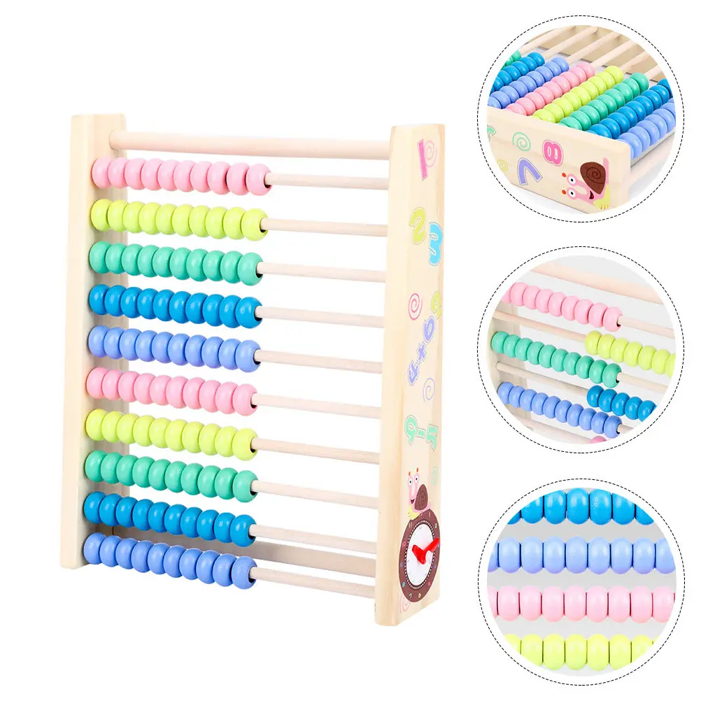 

1Pcs Wooden Educational Math Abacus Frame Multifunctional Drawing Board for Kids Learning Counting Color Recognition and Brain