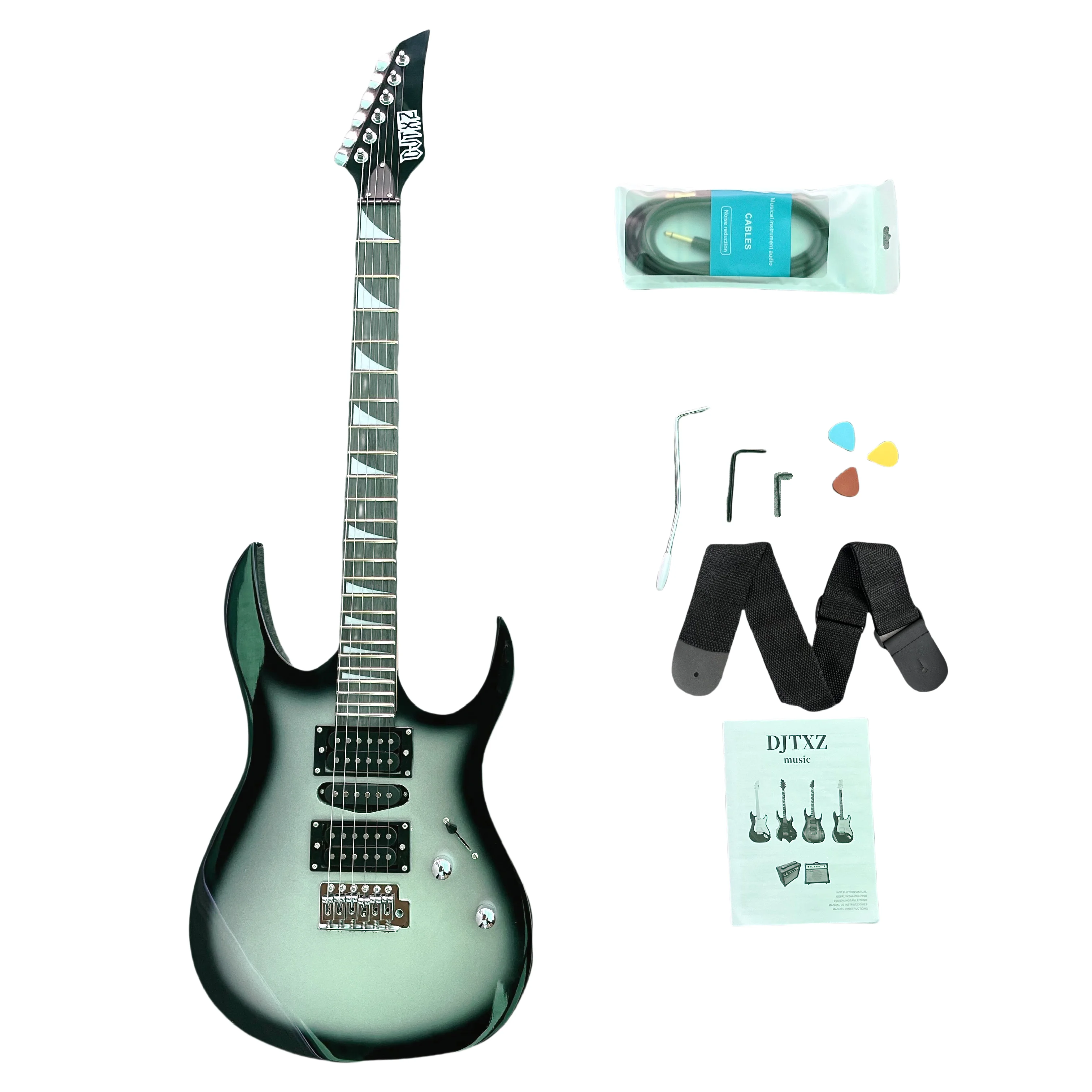 Classic Style 170 Electric Guitar Black Circle Silver Guitar Professional Performance Practice