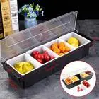 

Condiment Serving Container Chilled Garnish Station Tray Bar Fruit Caddy 5-Grids