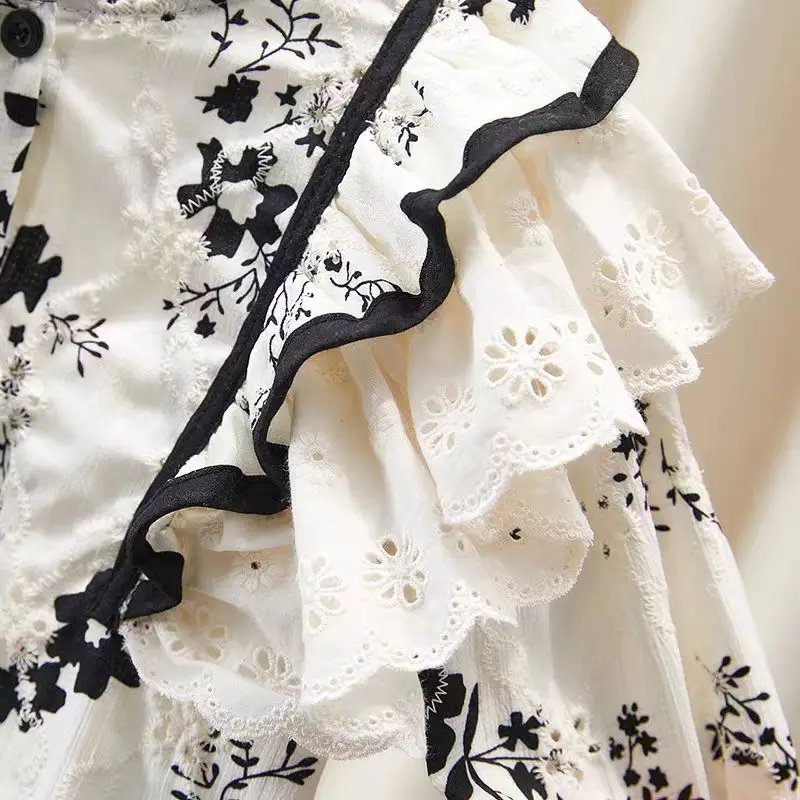 Spring Girls\' Clothing Sets Autumn Children\'s Clothing Fashion Lace Lace Shirt+Bellbottom Pants Set for Baby Girls Kids Clothes