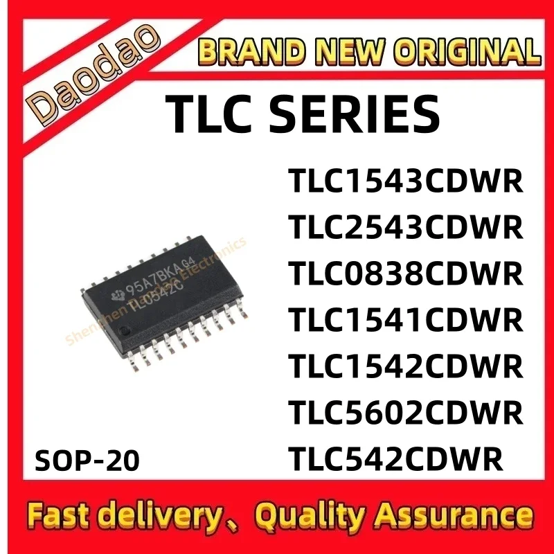 

TLC1543C TLC2543C TLC0838C TLC1541C TLC1542C TLC5602C TLC542C DWR 20-SOP Analog to digital converter chip IC