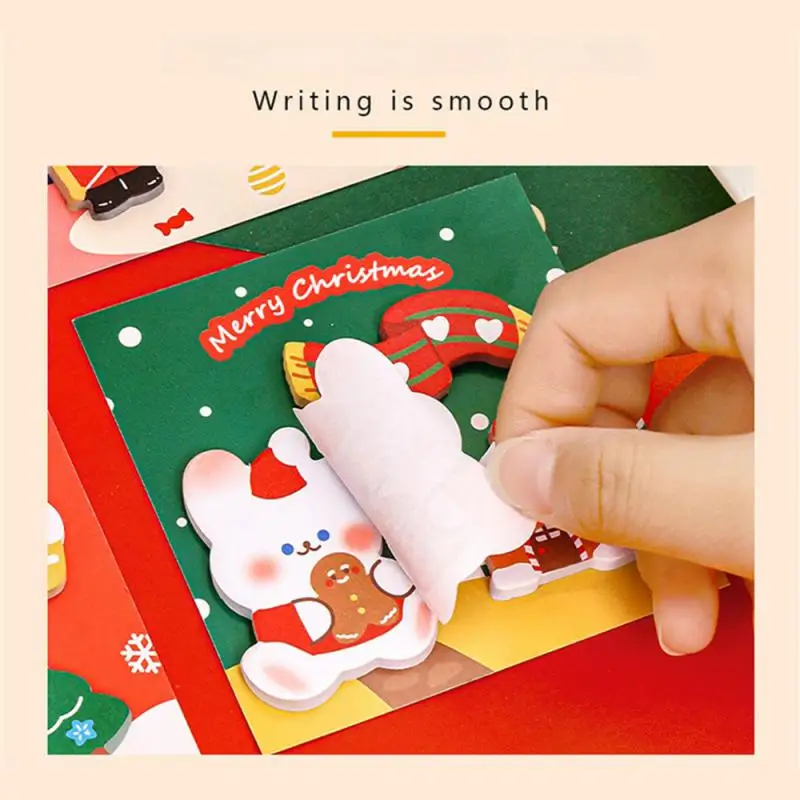 60 Sheets Cartoon Merry Christmas Themed Sticky Notes Student Memo Guestbook DIY Handbook Decoration Stickers Stationery