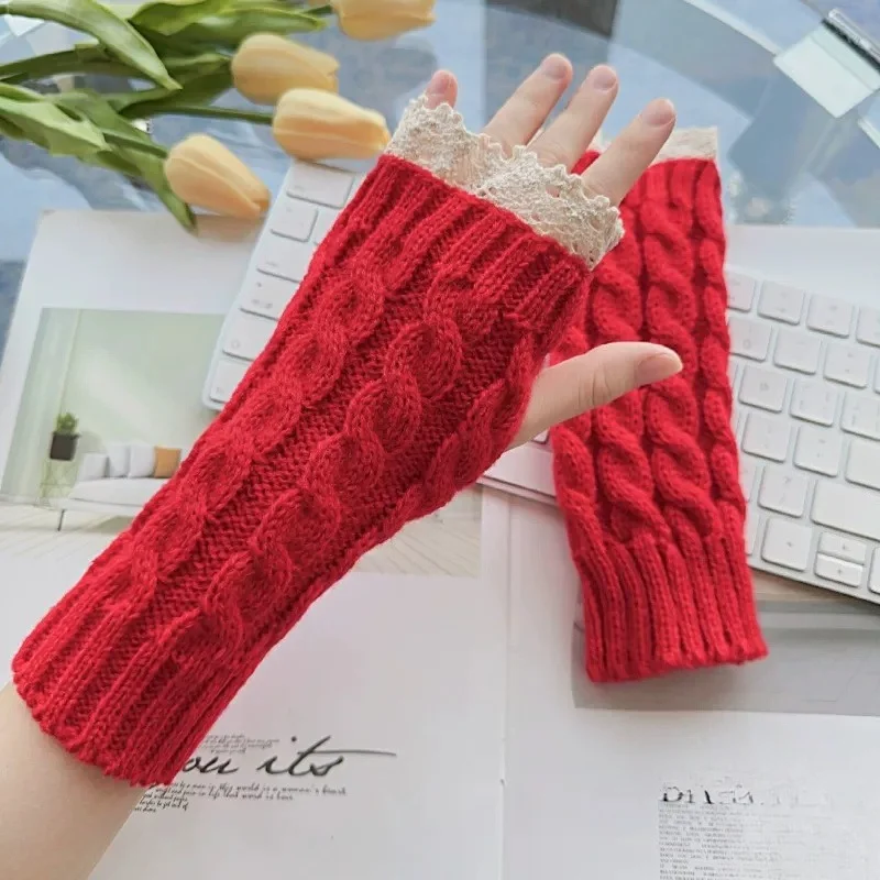 Guantes sin dedos de encaje pa - Fingerless Glove Knit reseña y precio