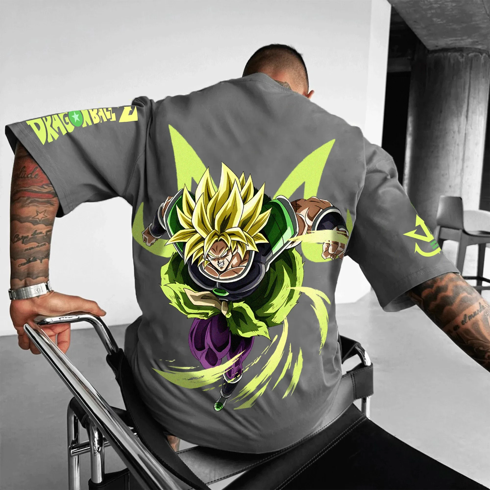 Dragon Ball Goku Vegeta Camisetas deportivas holgadas de manga corta de algodón con estampado de estilo americano y cuello redondo para hombres y mujeres
