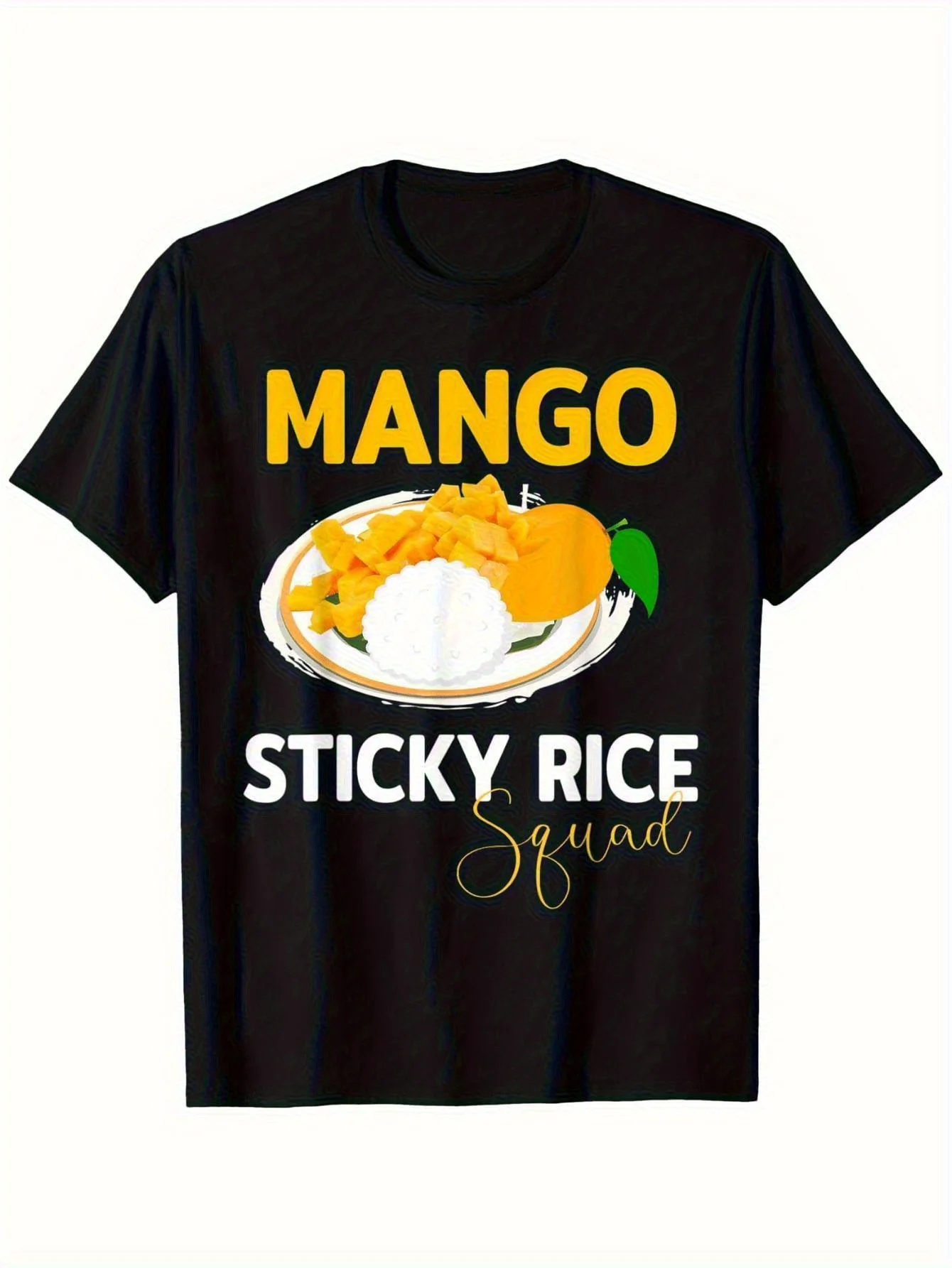 Camiseta divertida para hombre con estampado de arroz glutinoso tailandés - Camiseta retro suave y transpirable de manga corta con estampado de arroz glutinoso