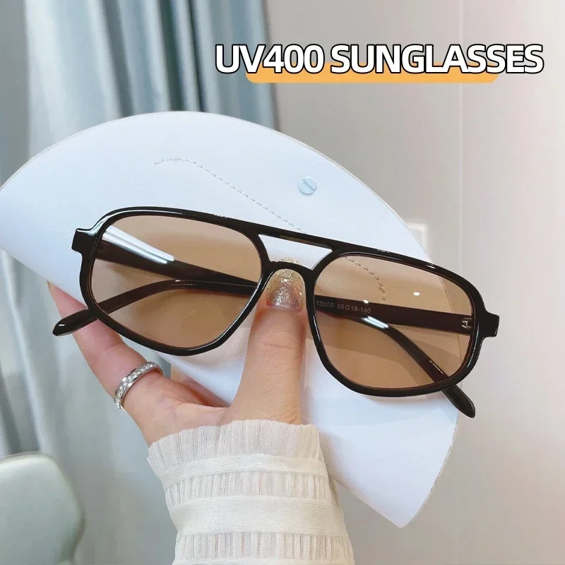 Retro Double Bridge Sunglasses for Women and Men UV Protection
