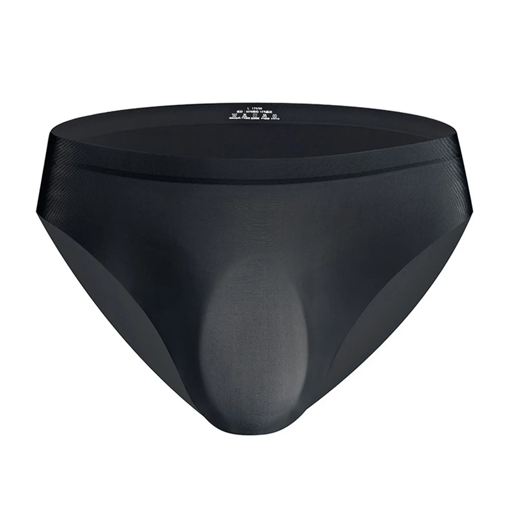 Men's Ultra-thin Thongs Transparent Panties Seamless Underpants Ice Silk Briefs 3D Bulge Pouch Bikini Extreme Men's Underwear