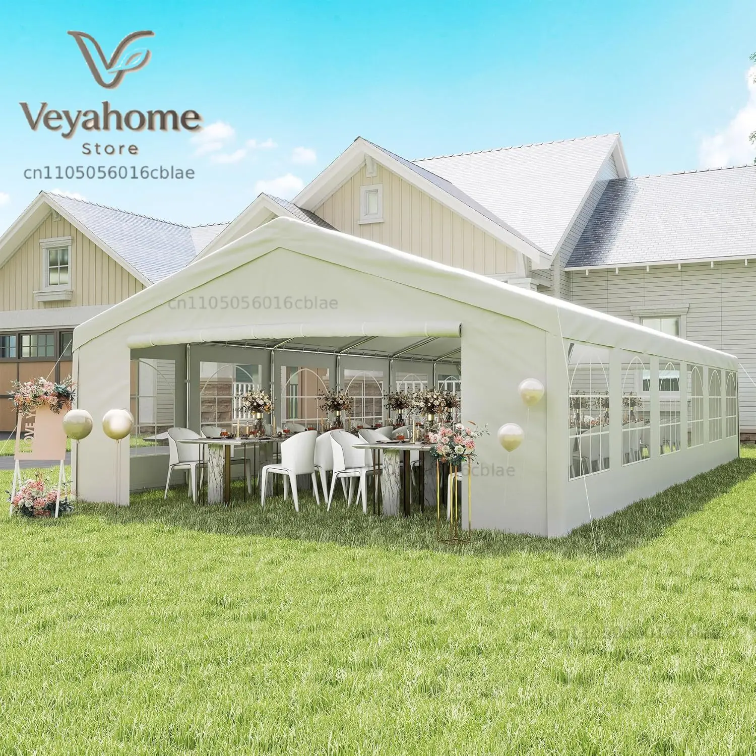 20x40ft Heavy Party Tent Gazebo Wedding Event Shelter Removable Sidewalls Windows Waterproof White, Customized