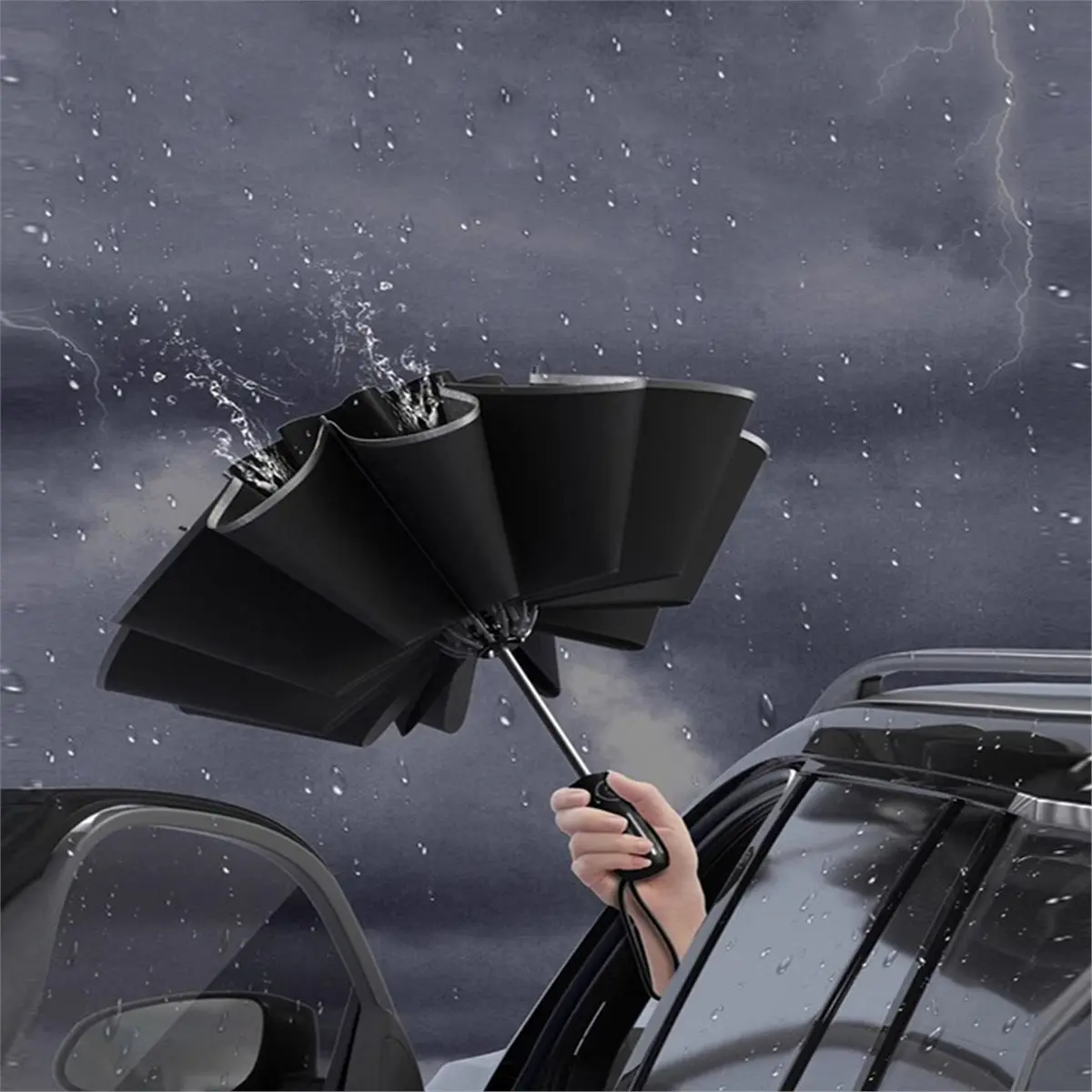 Oct Sale Big Automatic Man Folding Umbrella Reinforced Luxury Inverted Parasol Umbrella Parapluie Rain Gear