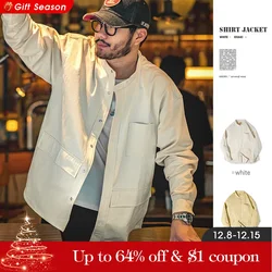 Maden Vintage 100% Cotton Shirt Jackets for Men Brand Casual Long Sleeve Pocket Shirts Fashion Outwear Essentials Amekaji Jacket