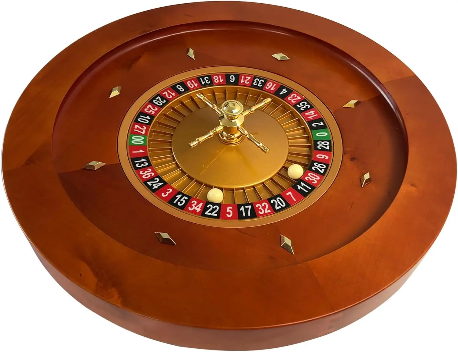 Deluxe Wooden Roulette Wheel - 20Inch Roulette Wheel Set, Casino Grade Precision Bearings,Chrome-Plated Brass Turret,Very Smooth