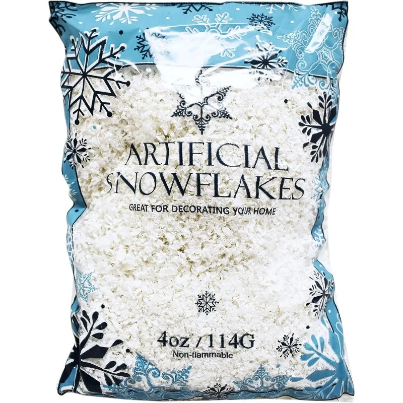 Set of 16 Artificial Snow 4 Oz Bags! - Festive Faux Snow for Crafts, Christmas, and Decor! - Great for Setting up Winter