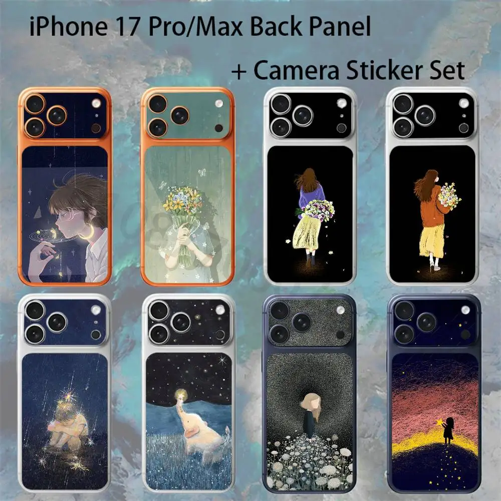 

Just comfortable For iPhone 17pro/pro Max Full body Back Cover Decal Skin Colorful Rear Protective Sticker Film