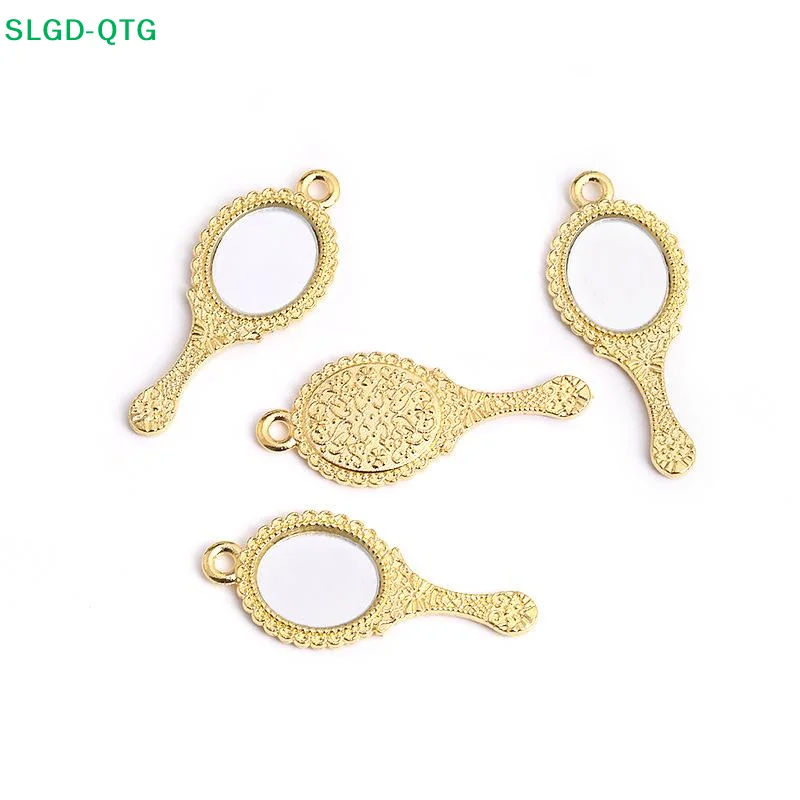 Hot! 10pcs Vintage Alloy Mini Mirror Charms With Antique Engraved Design Perfect For DIY Jewelry Making Necklace Bracelet Crafts