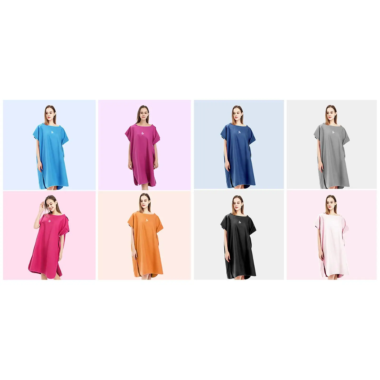 Polyester Cotton Surf Poncho Changing Robe Hood Four Button Privacy Warm Wear for Beach Swimming