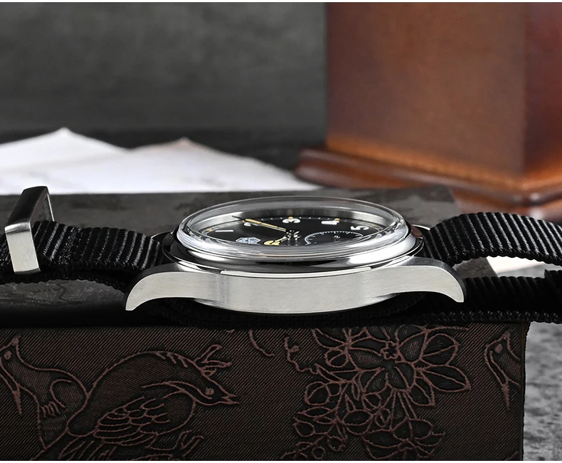 Orologio da aviatore da uomo San Martin Orologio al quarzo di lusso da 36 mm Orologio da polso da coppia 100M Cinturino in nylon con vetro minerale K1 impermeabile