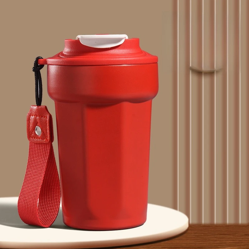 Maßgeschneiderter isolierter Becher aus Edelstahl, tragbarer Kaffee-Isolierbecher aus Edelstahl 316, achteckige Kaffeetasse