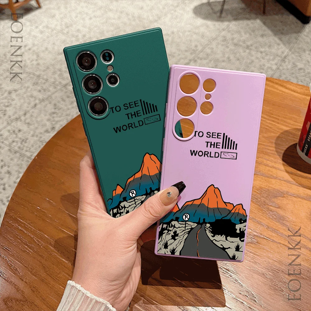 삼성 갤럭시 S24/S23/S22/S21/노트 20/10 라이트용 세계 실리콘 케이스 보기 - 슬림한 낙하 방지 TPU 커버, 패션 선물