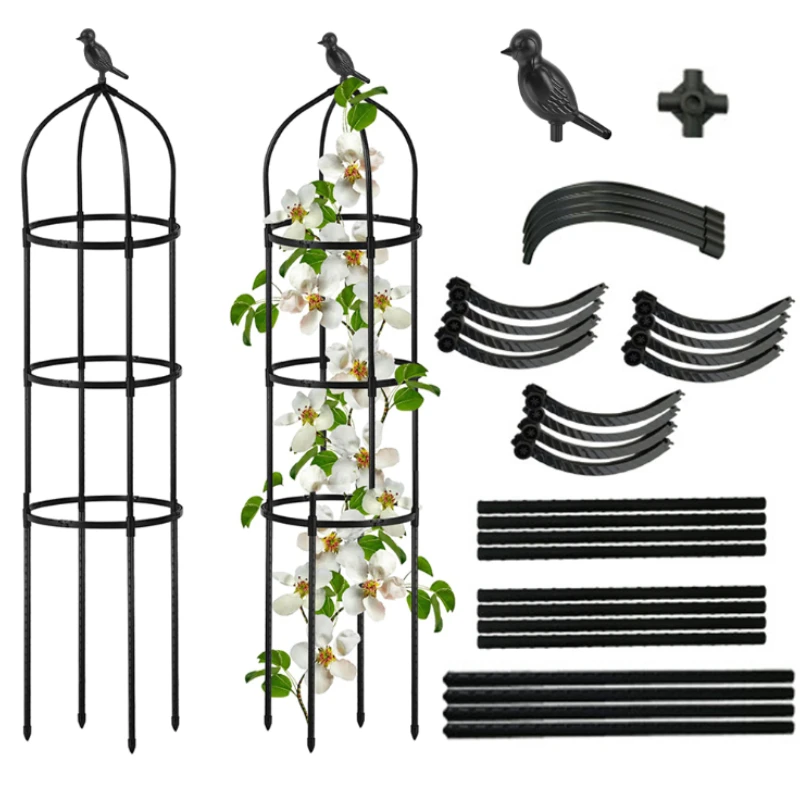 

150 см Рождественский сад Обелиск Подставки для растений Нержавеющие U-образные башенные осла для вьющихся растений Рамка для гороха Клетка для помидоров