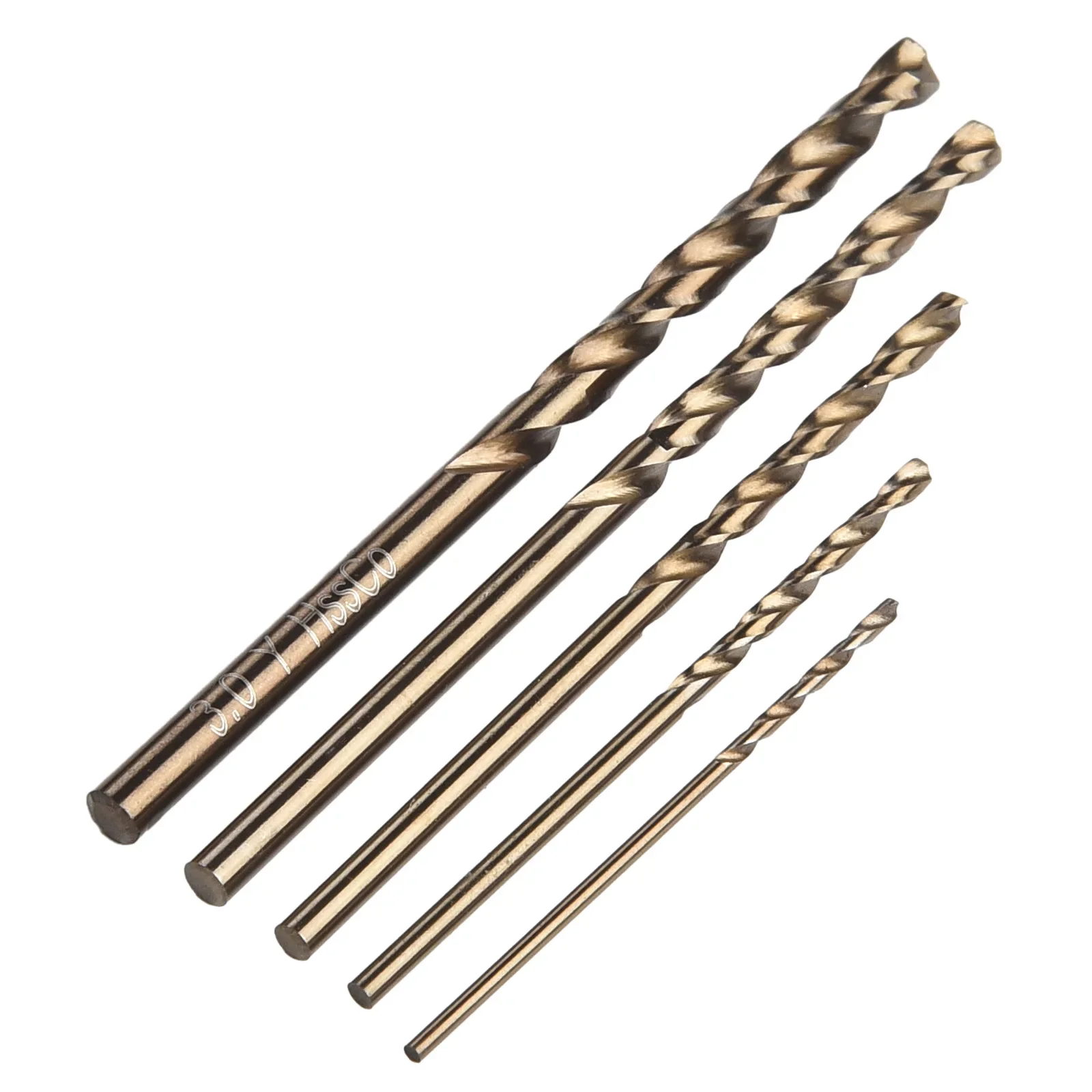 5pcs HSS M35 Cobalt Drill Bit Auger 1mm 1.5mm 2mm 2.5mm 3mm For Stainless Steel Handheld Stationary Machinery Tool Accessories