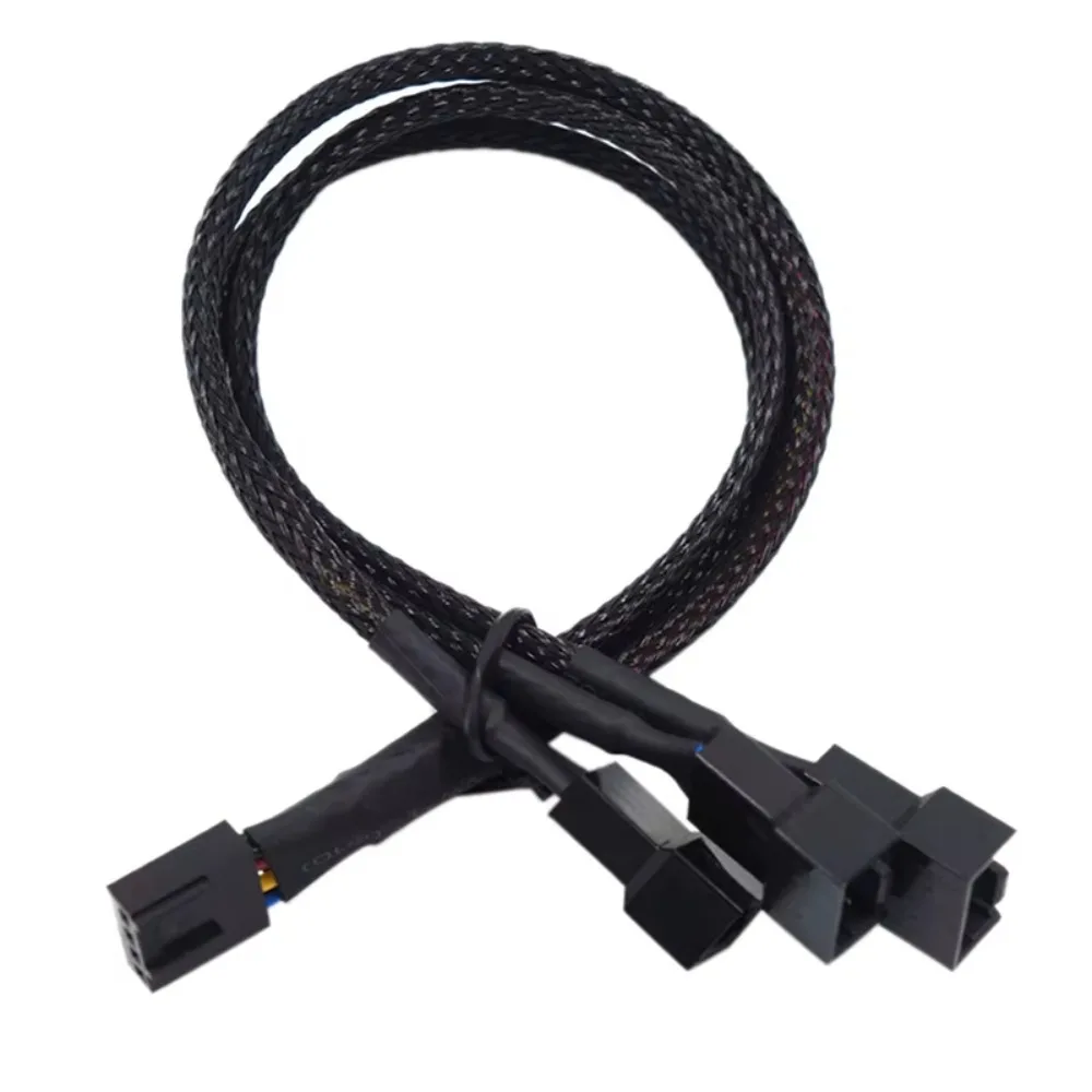 

Male To Female 4 Pin Pwm Fan Cable Black Sleeved Braided Sleeving Temperature Control Fan Cable Connector 4/3/2/1 Ways