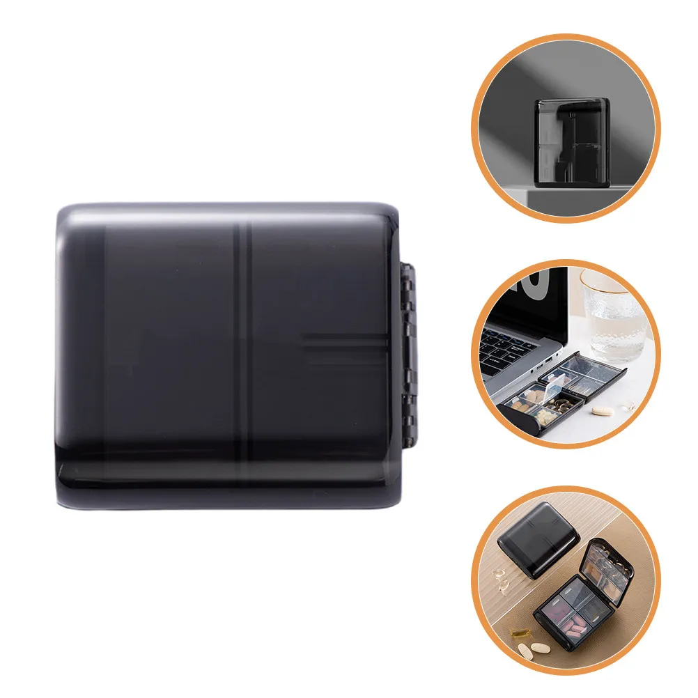 

Двухслойный портативный органайзер для лекарств из АБС-пластика, дорожный контейнер для таблеток с герметичными отсеками для ежедневного использования, мини-таблетница