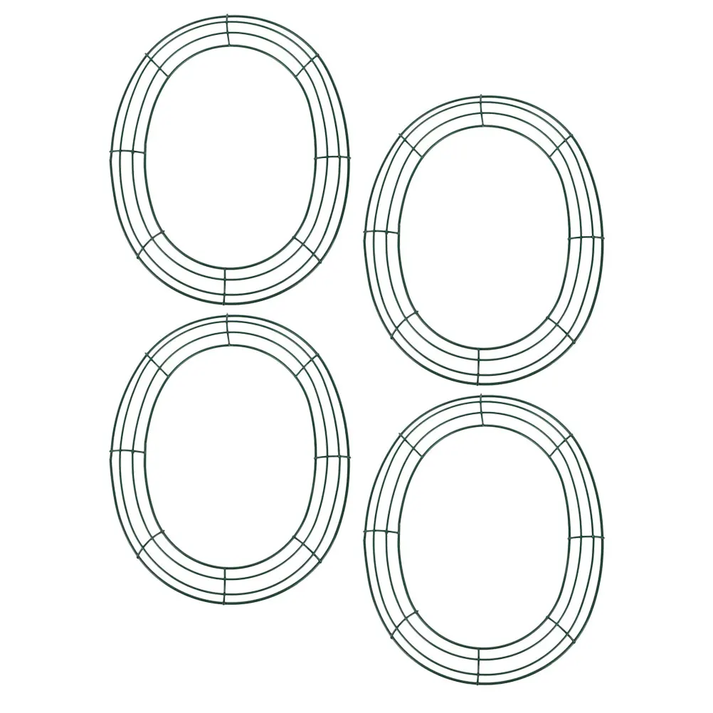 

4pcs Easter Wreath Hoop Wire DIY Craft Artificial Floral Egg Rings Hanging Decor Metal Frame Holiday Supply Christmas